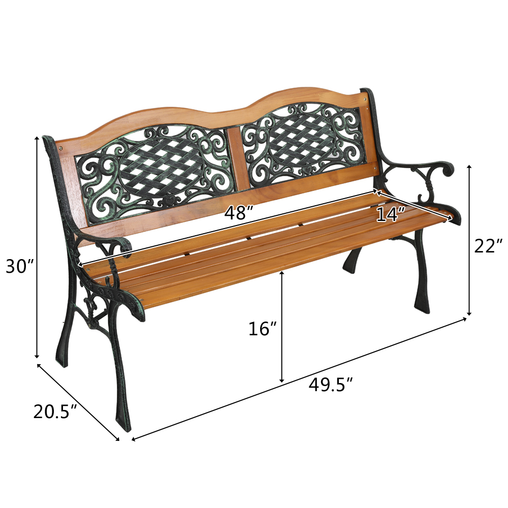Outdoor Furniture Bench - 현대적인 49인치 야외 파티오 공원 정원