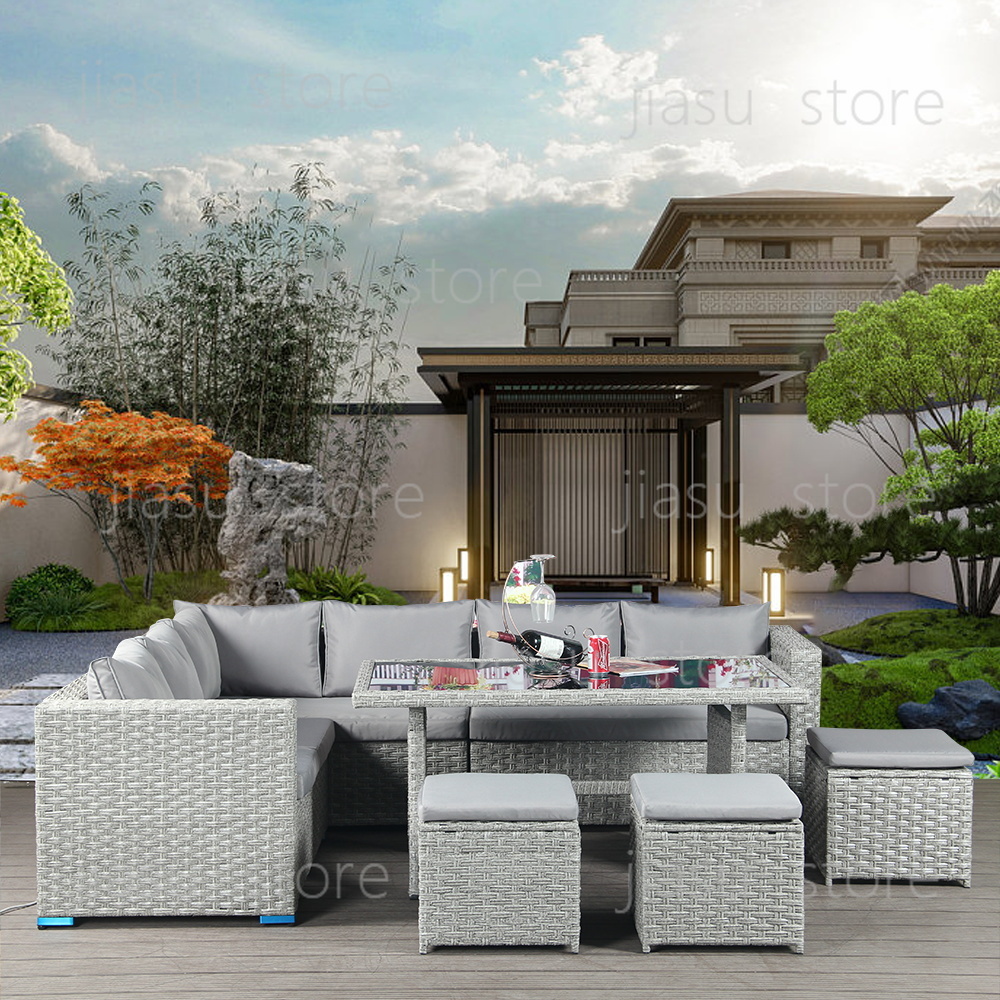 Outdoor Furniture Sofa - 야외용 라탄 코너 소파 세트, 라탄