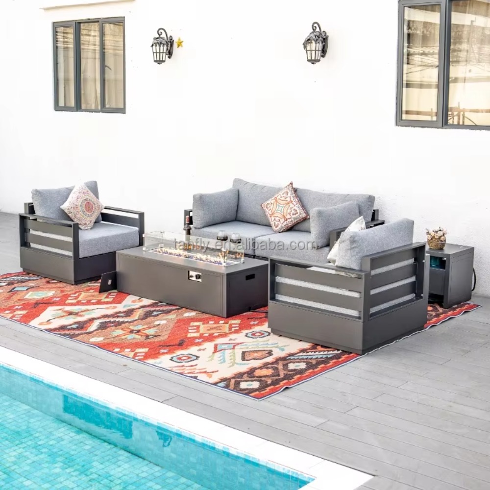 Outdoor Furniture Fire Table - 빌라 호텔 야외 가구 세트 모던