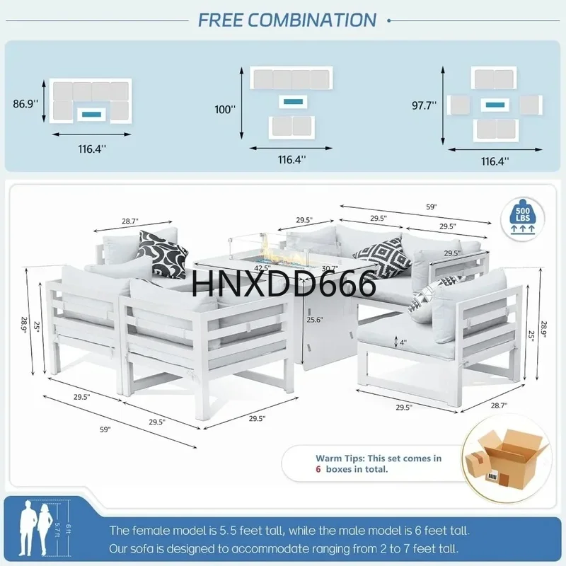 7피스 알루미늄 야외 파티오 대화 세트, 43인치 프로 - Outdoor Furniture Fire Table 리뷰 및 가격