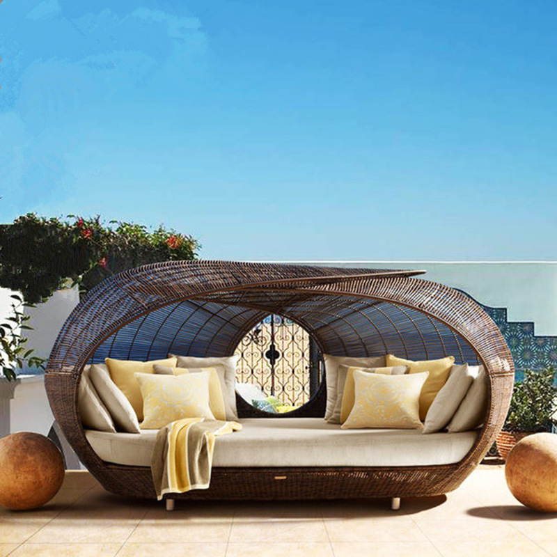 야외용 고품질 반원형 라탄 데이베드 위커 파티오 가구  - Outdoor Furniture Quality 리뷰 및 가격