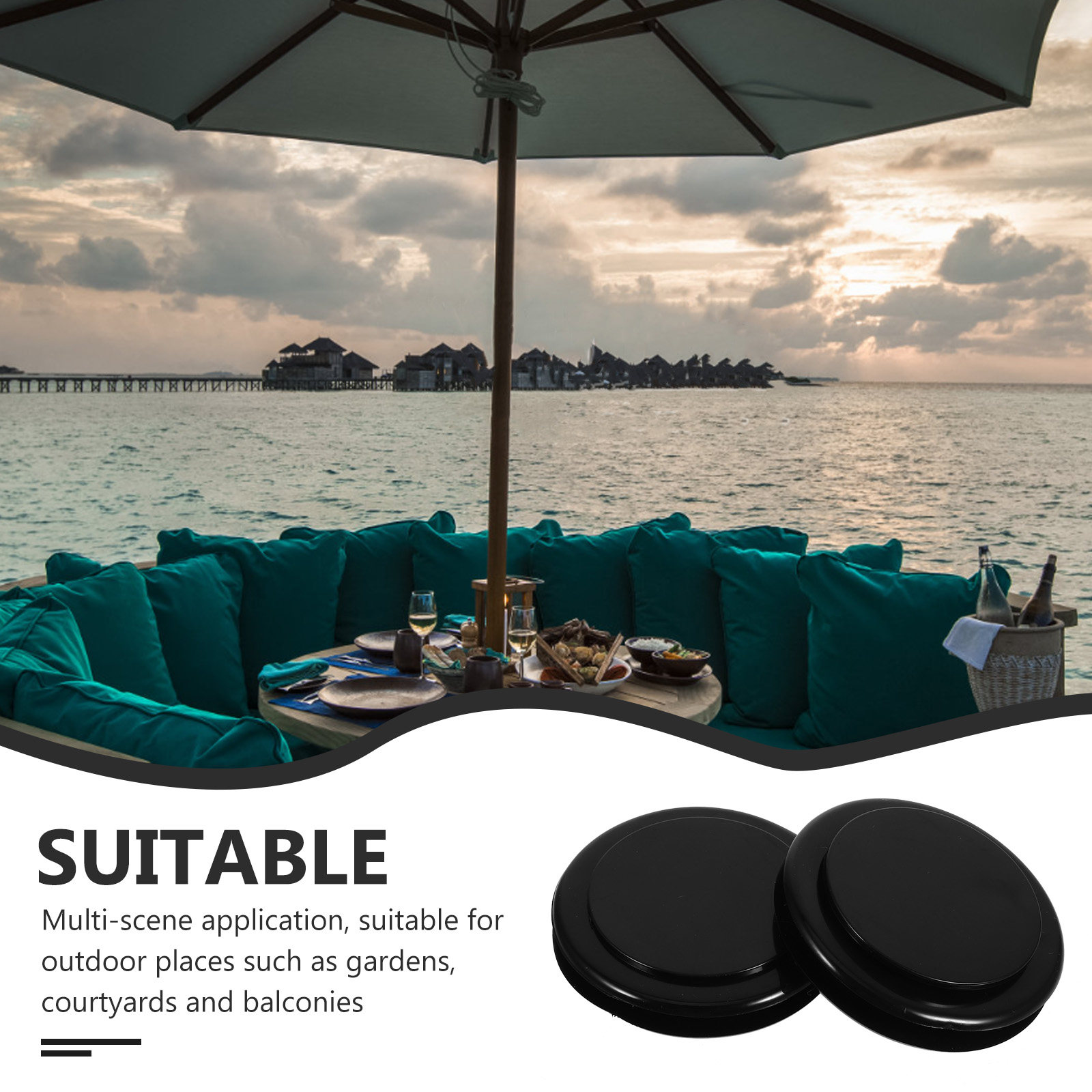 2세트 파티오 테이블 우산 구멍 링 세트, 야외 정원  - Outdoor Furniture With Umbrella 리뷰 및 가격
