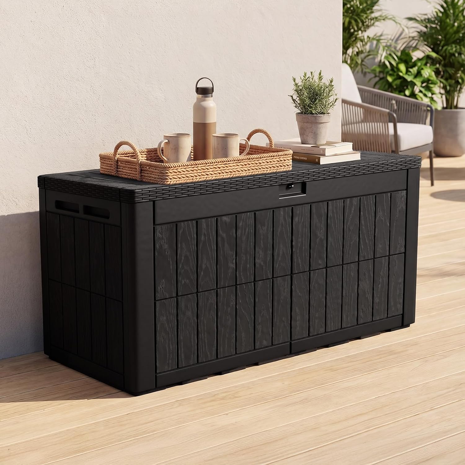 120갤런 대형 야외 보관함, 방수 레진 구조, 잠금  - Outdoor Furniture Bench 리뷰 및 가격