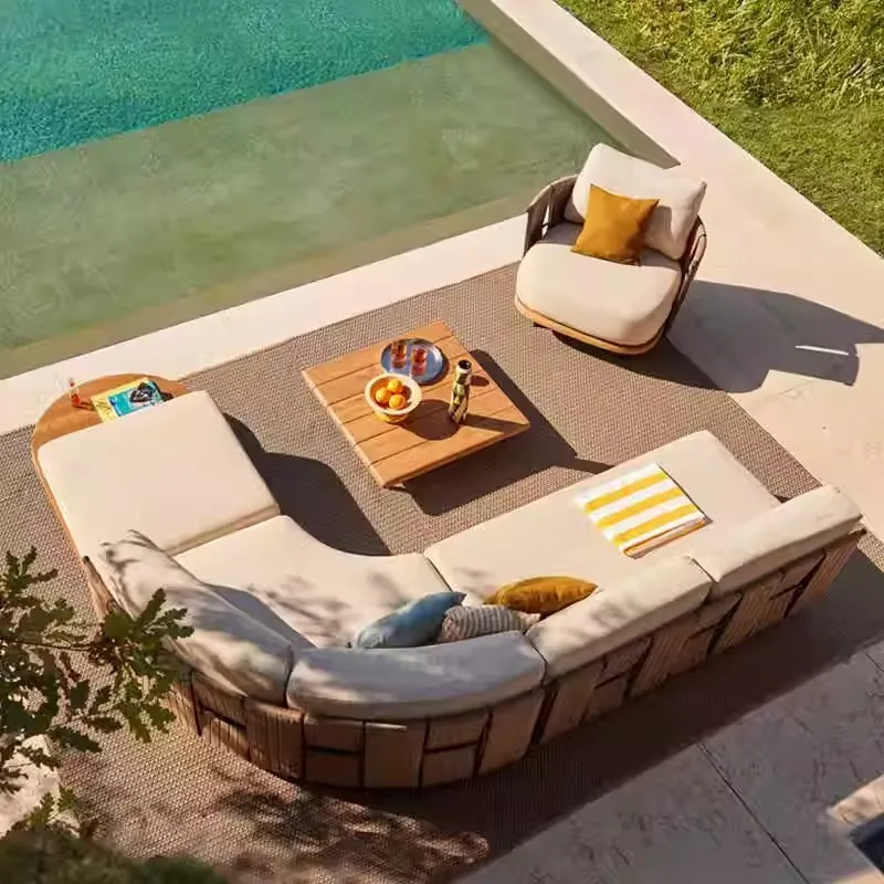 북유럽 스타일 야외 라탄 소파 빌라 마당 정원 선룸 디 - Outdoor Furniture Sofa 리뷰 및 가격