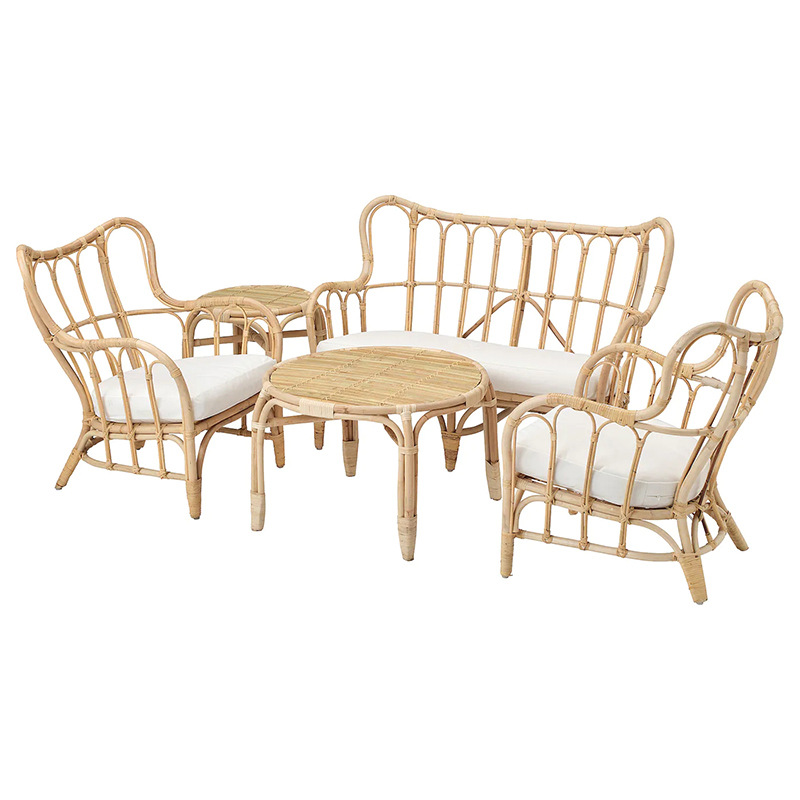 맞춤형 천연 라탄 소파 야외용 더블 의자 인스 스타일  - Outdoor Furniture Indonesia 리뷰 및 가격