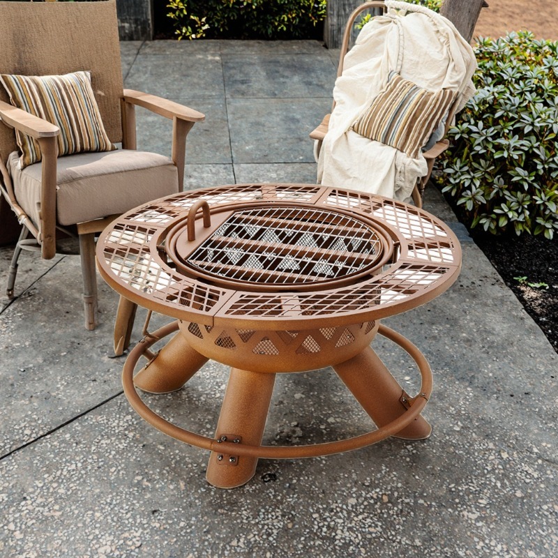 2026년형 모던 야외용 스틸 숯불 겸용 화로 & 난방 - Outdoor Furniture Fire Table 리뷰 및 가격